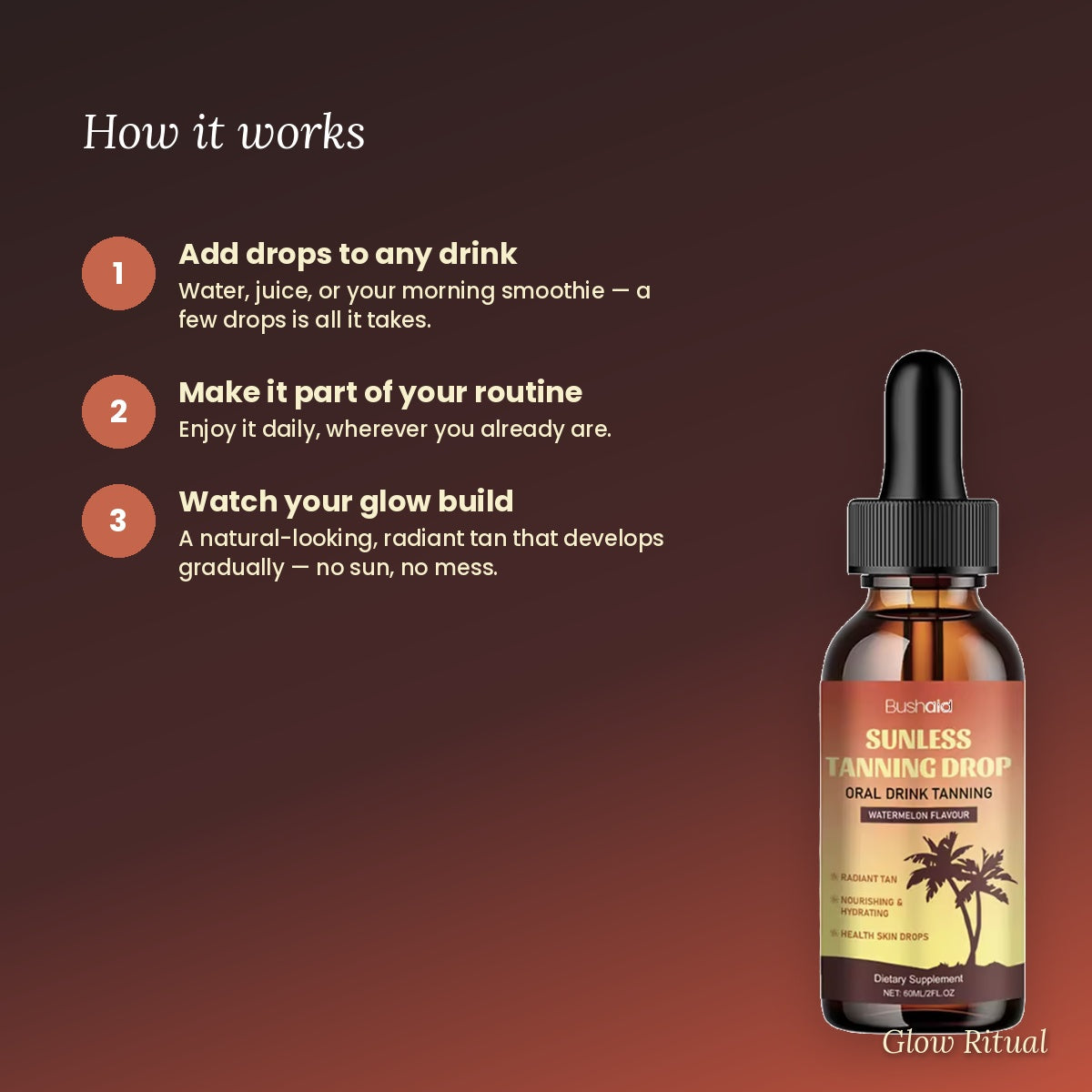 Glow Ritual Sunless Tanning Drops – Watermelon